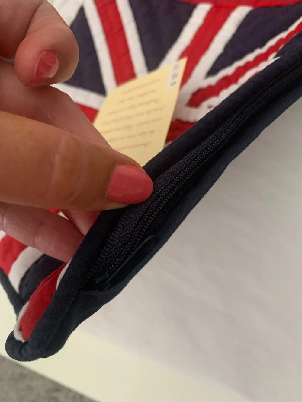 NWT Navy & Red Union Flag Quilted Throw - Home Bedding